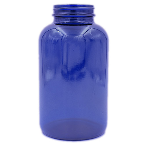 cobalt blue glass round wide mouth packer 625cc